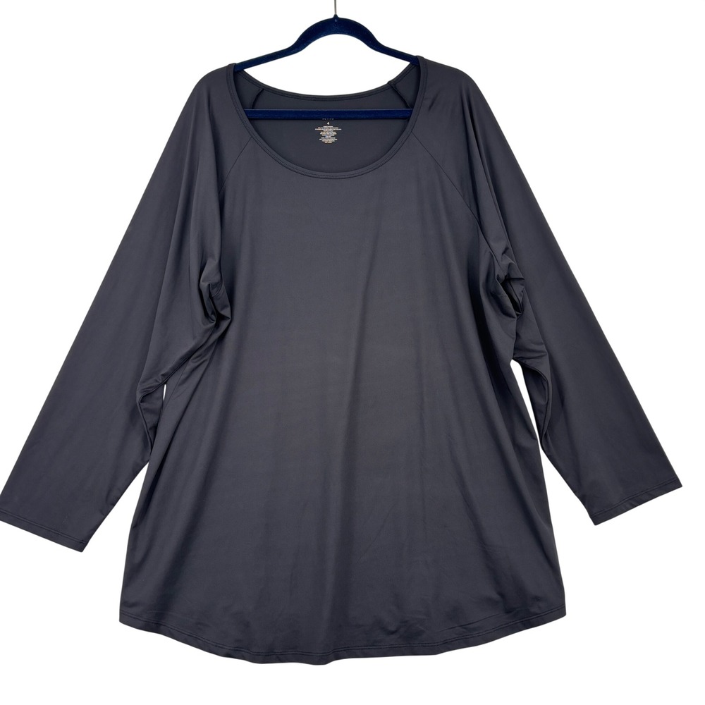 Torrid Active Long Sleeve Performance Top Women Size 4X Black Raglan Scoop Neck